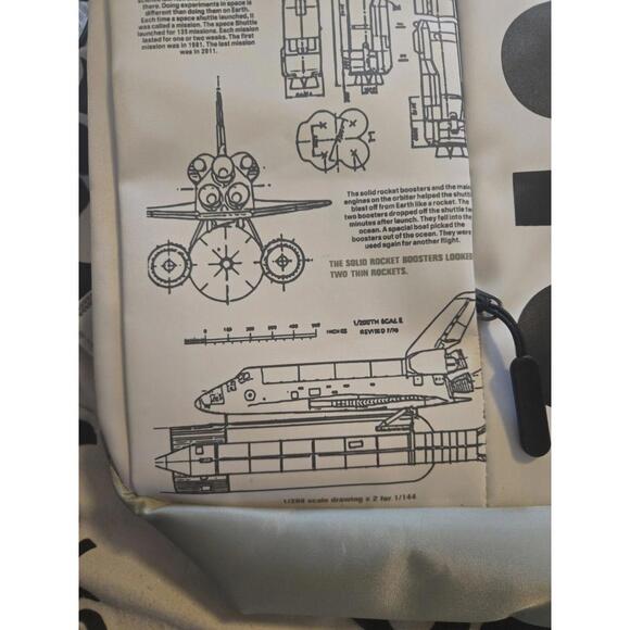 NASA Space Shuttle Blueprint Technical Backpack - Picture 5 of 6